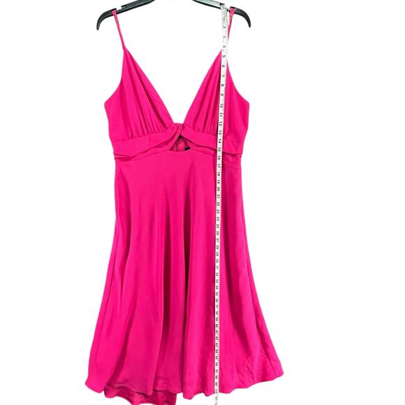 Alexia Admor Camila Midi Dress 14 Pink Cutout Fit Flare Chic Feminine Romantic - Picture 10 of 15